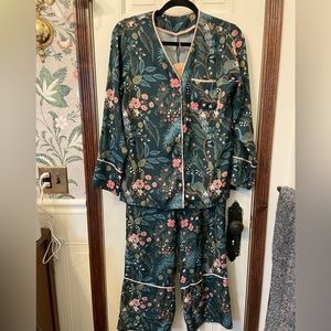 Rifle Paper Co and Summersalt Pajama Set Peacock Print